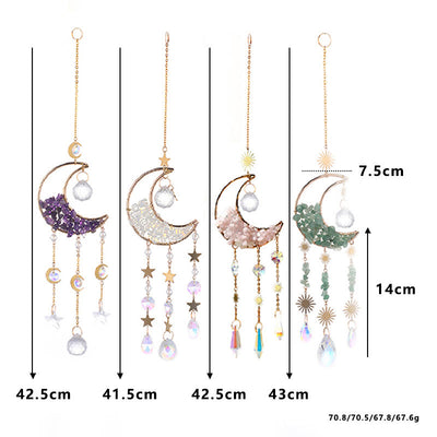 Olivenorma Natural Stone Moon Pendant Wind Chime