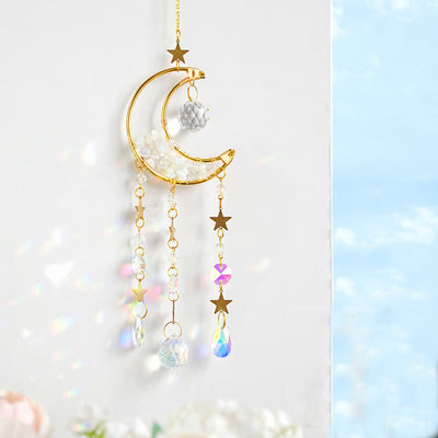 Olivenorma Natural Stone Moon Pendant Wind Chime