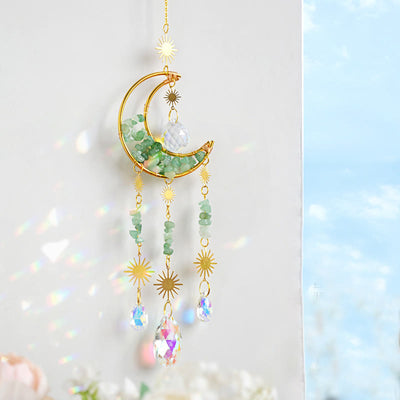 Olivenorma Natural Stone Moon Pendant Wind Chime