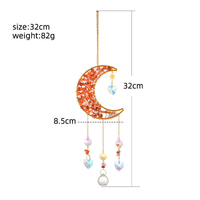 Olivenorma Natural Stone Moon Star Pendant Wind Chime