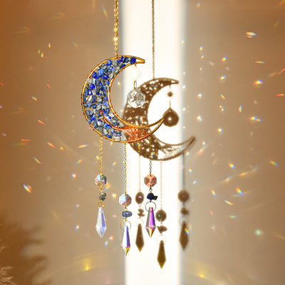 Olivenorma Natural Stone Moon Star Pendant Wind Chime