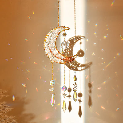Olivenorma Natural Stone Moon Star Pendant Wind Chime