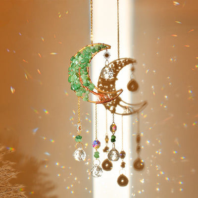 Olivenorma Natural Stone Moon Star Pendant Wind Chime