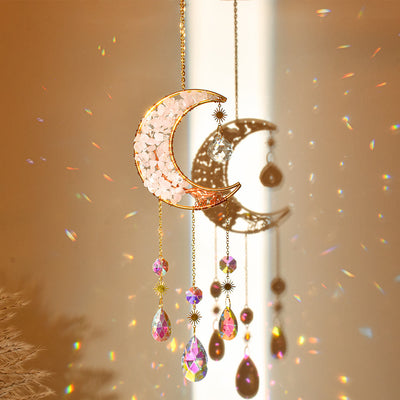 Olivenorma Natural Stone Moon Star Pendant Wind Chime