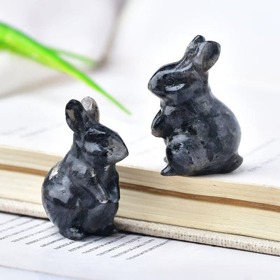 Olivenorma Charming Easter Bunny Crystal Figurine Gemstone Decoration