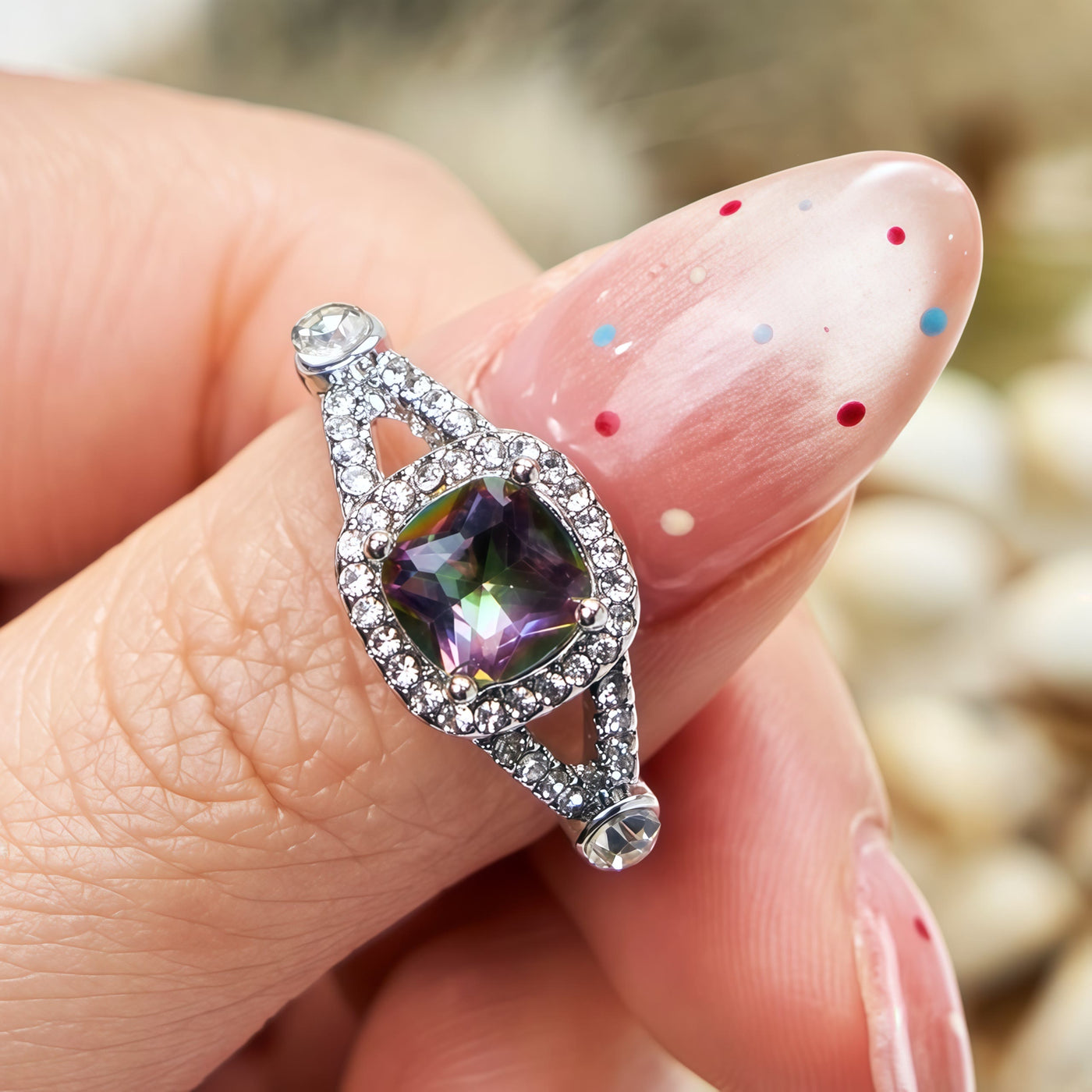 Olivenorma Natural Square Alexandrite Ring