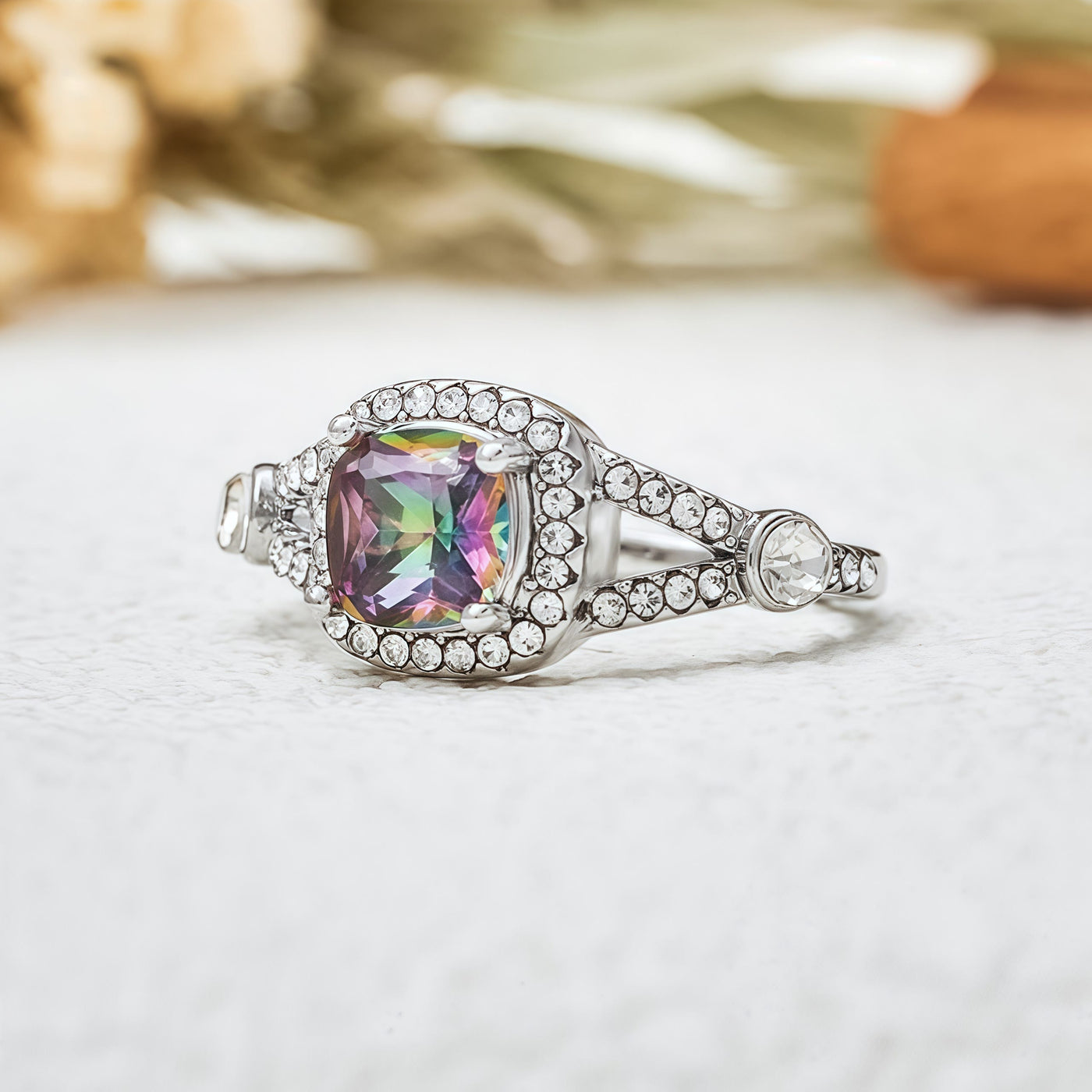 Olivenorma Natural Square Alexandrite Ring