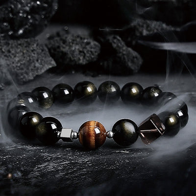 Olivenorma Dark Moon Harsh Sun Obsidian Beaded Bracelet