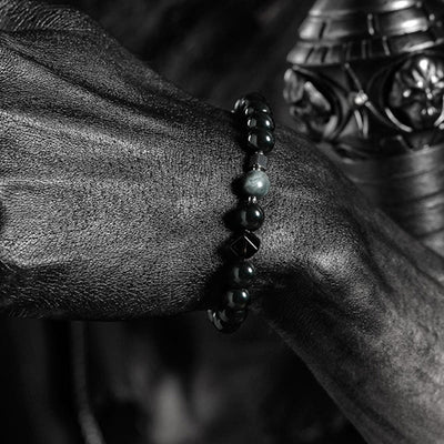 Olivenorma Dark Moon Harsh Sun Obsidian Beaded Bracelet