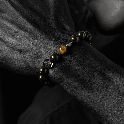 Olivenorma Dark Moon Harsh Sun Obsidian Beaded Bracelet