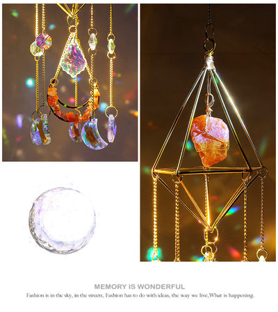 Olivenorma Natural Carnelian Suncatcher Prismatic Pendant Wind Chime