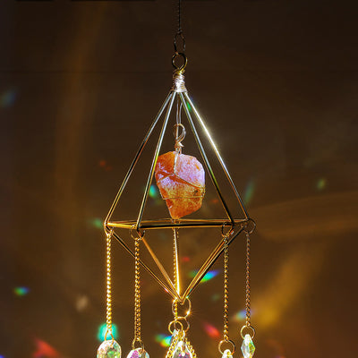 Olivenorma Natural Carnelian Suncatcher Prismatic Pendant Wind Chime