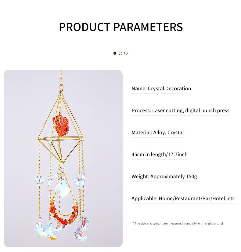Olivenorma Natural Carnelian Suncatcher Prismatic Pendant Wind Chime