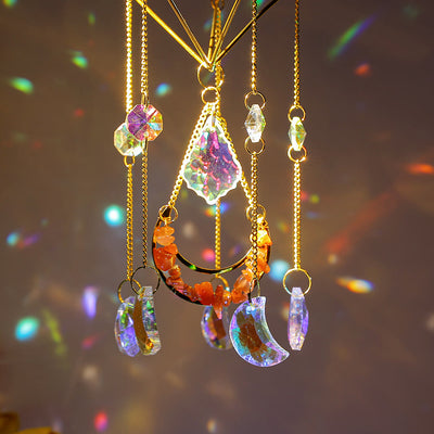 Olivenorma Natural Carnelian Suncatcher Prismatic Pendant Wind Chime