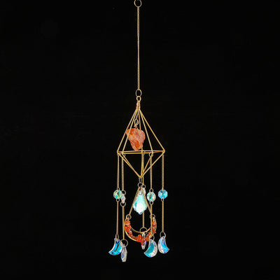 Olivenorma Natural Carnelian Suncatcher Prismatic Pendant Wind Chime
