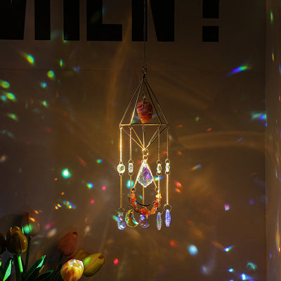 Olivenorma Natural Carnelian Suncatcher Prismatic Pendant Wind Chime