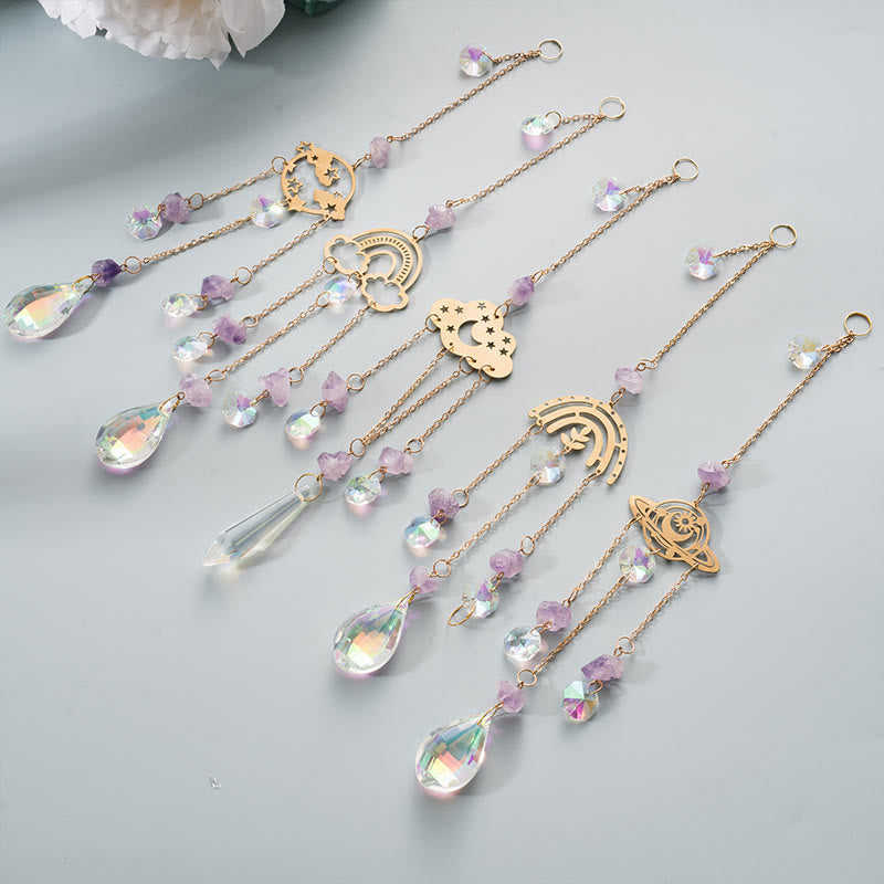 Olivenorma 5Pcs Cloud Rainbow Planet Wind Chime Suncatcher