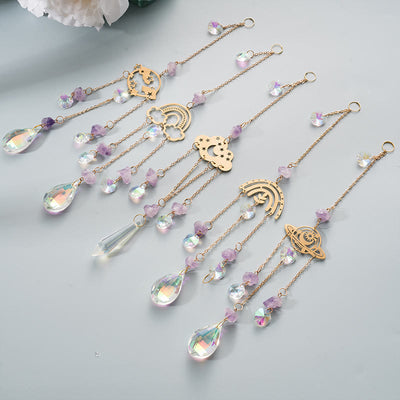 Olivenorma 5Pcs Cloud Rainbow Planet Wind Chime Suncatcher