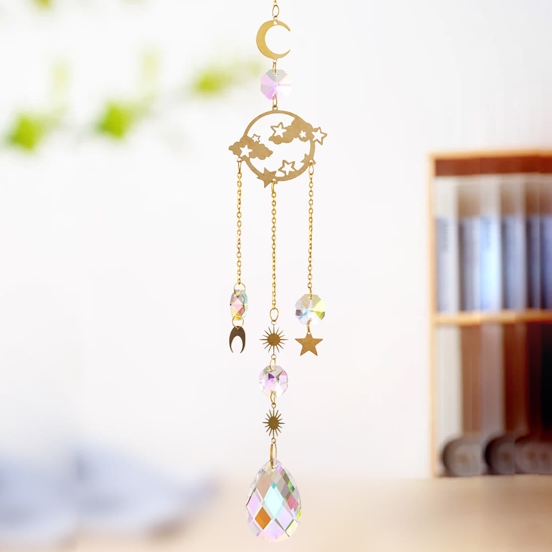 Olivenorma 5Pcs Cloud Rainbow Planet Wind Chime Suncatcher