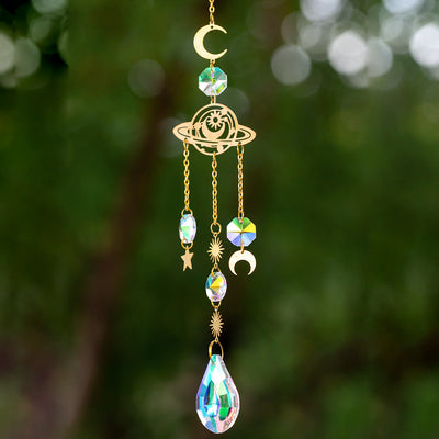 Olivenorma 5Pcs Cloud Rainbow Planet Wind Chime Suncatcher