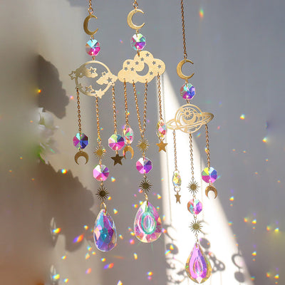 Olivenorma 5Pcs Cloud Rainbow Planet Wind Chime Suncatcher