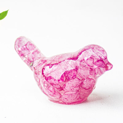 Olivenorma Natural Gemstone Bird Sculpture Decoration - Pink Crystal - With Card - image 49