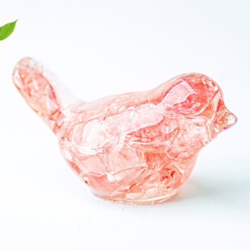 Olivenorma Natural Gemstone Bird Sculpture Decoration - Red Smelting Quartz - With Card - image 51