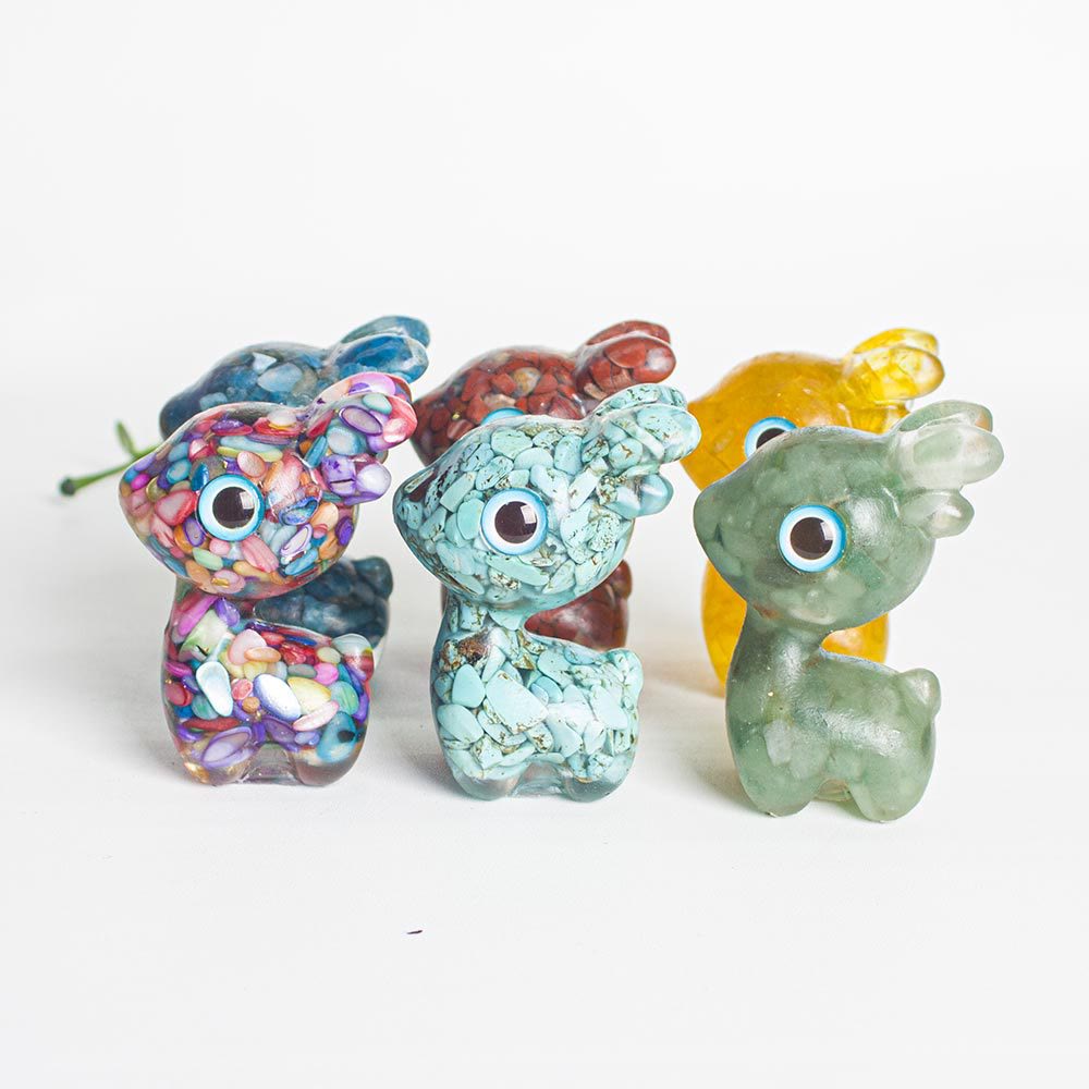 Olivenorma Crystal Gravel Epoxy Cute Fawn Gemstone Decoration