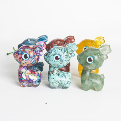 Olivenorma Crystal Gravel Epoxy Cute Fawn Gemstone Decoration