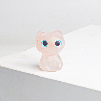 Olivenorma Crystal Epoxy Big Eyed Kitten Gemstone Decoration