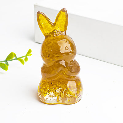 Olivenorma Crystal Gravel Epoxy Wishing Rabbit Gemstone Decoration