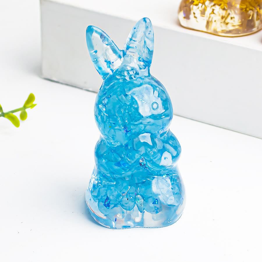 Olivenorma Crystal Gravel Epoxy Wishing Rabbit Gemstone Decoration