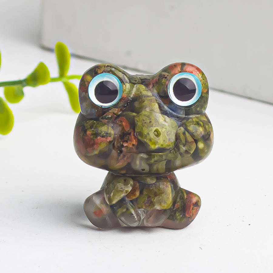 Olivenorma Crystal Gravel Epoxy Frog Gemstone Decoration