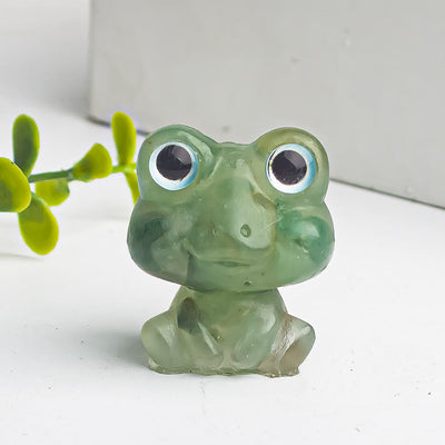 Olivenorma Crystal Gravel Epoxy Frog Gemstone Decoration