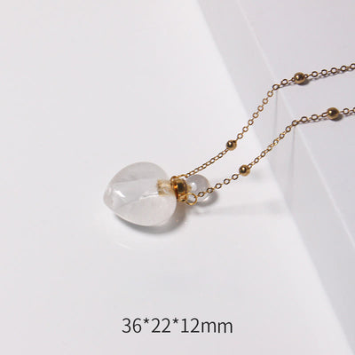 Olivenorma Crystal Essential Oil Diffuser Heart Bottle Necklace