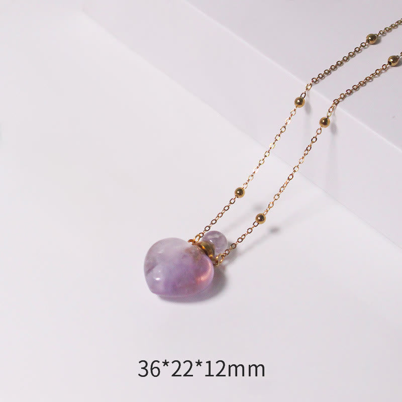 Olivenorma Crystal Essential Oil Diffuser Heart Bottle Necklace