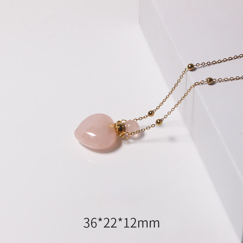 Olivenorma Crystal Essential Oil Diffuser Heart Bottle Necklace