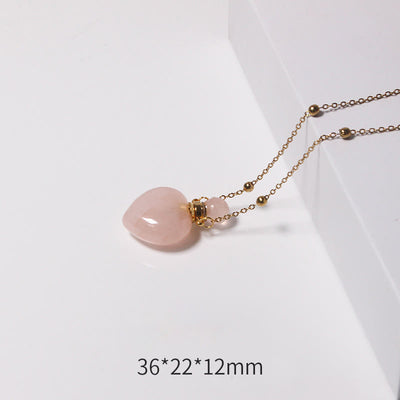 Olivenorma Crystal Essential Oil Diffuser Heart Bottle Necklace