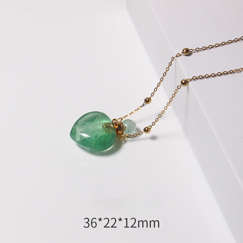 Olivenorma Crystal Essential Oil Diffuser Heart Bottle Necklace