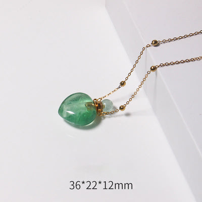 Olivenorma Crystal Essential Oil Diffuser Heart Bottle Necklace