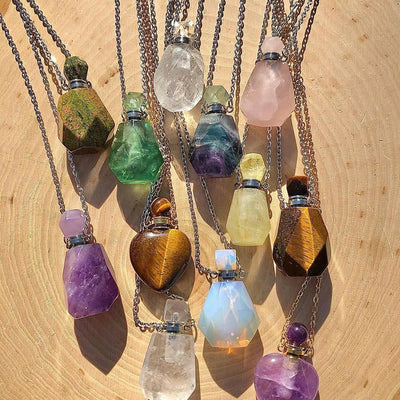 Olivenorma Crystal Essential Oil Diffuser Perfume Bottle Necklace