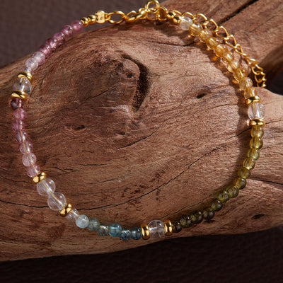 Olivenorma 3mm Natural Tourmaline Beaded Bracelet Necklace