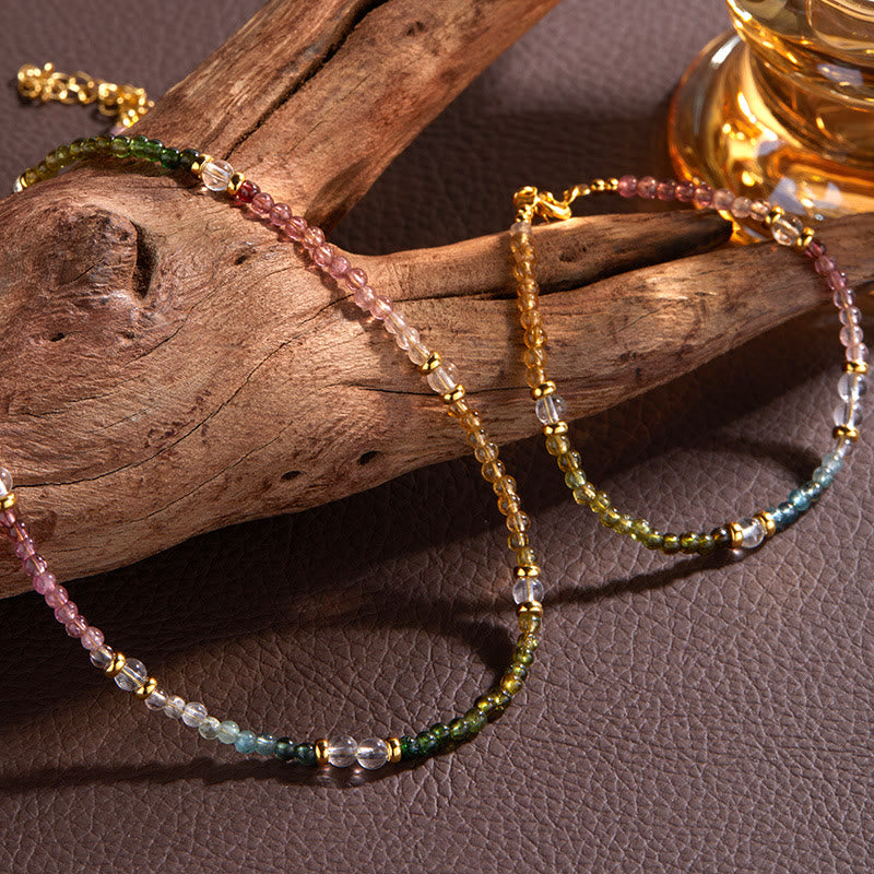 Olivenorma 3mm Natural Tourmaline Beaded Bracelet Necklace