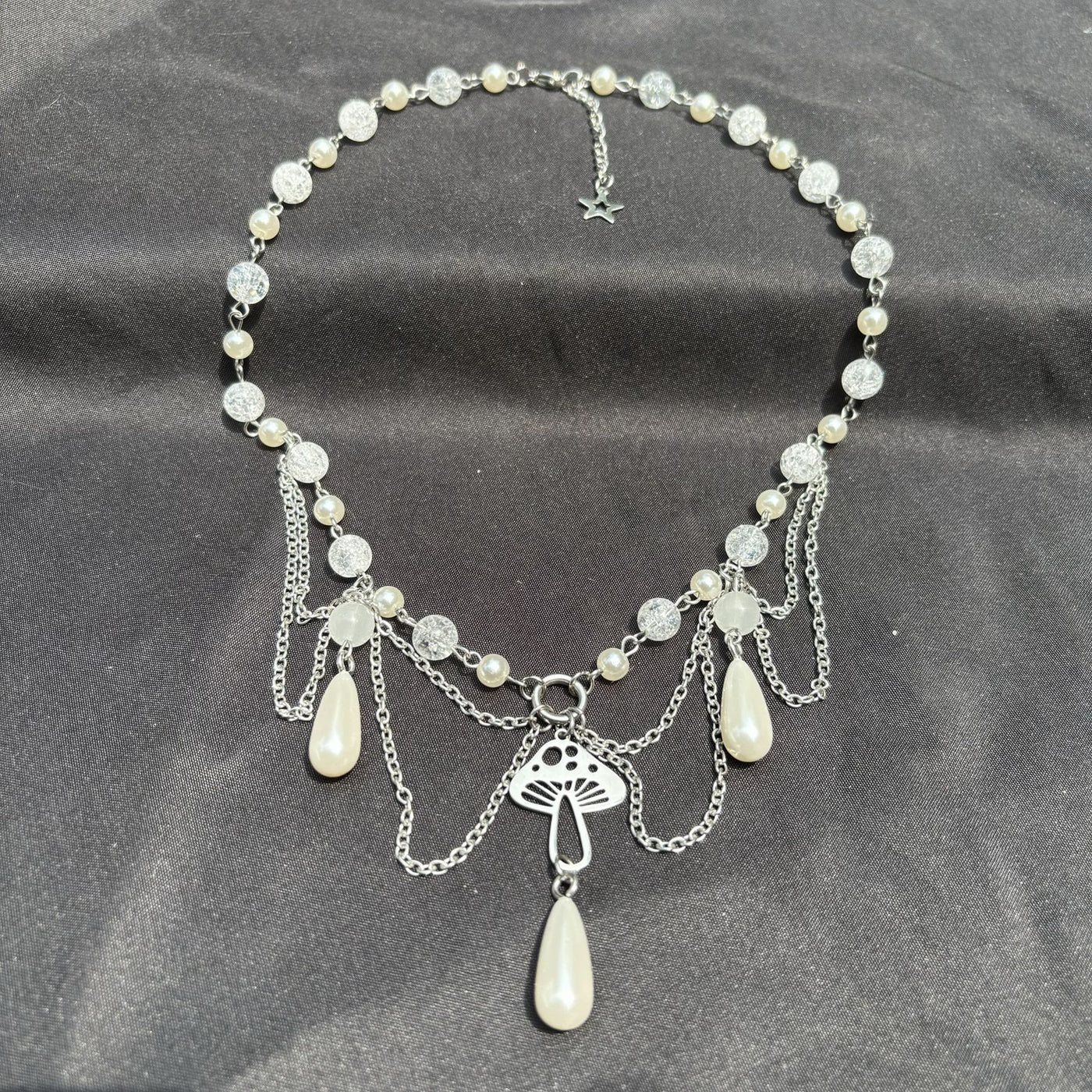 Olivenorma Freshwater Pearl Pendant Layered Choker Necklace