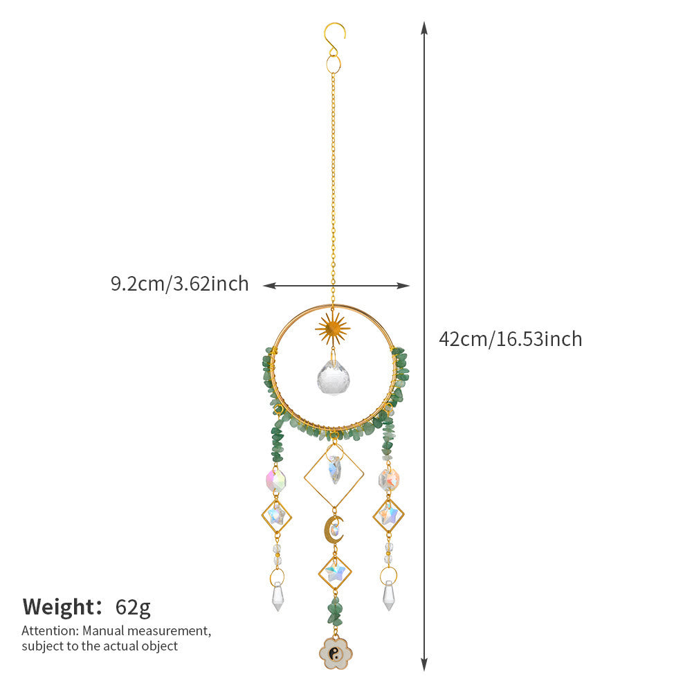 Olivenorma Crystal Geometric Circle Pendant Suncatcher Wind Chime