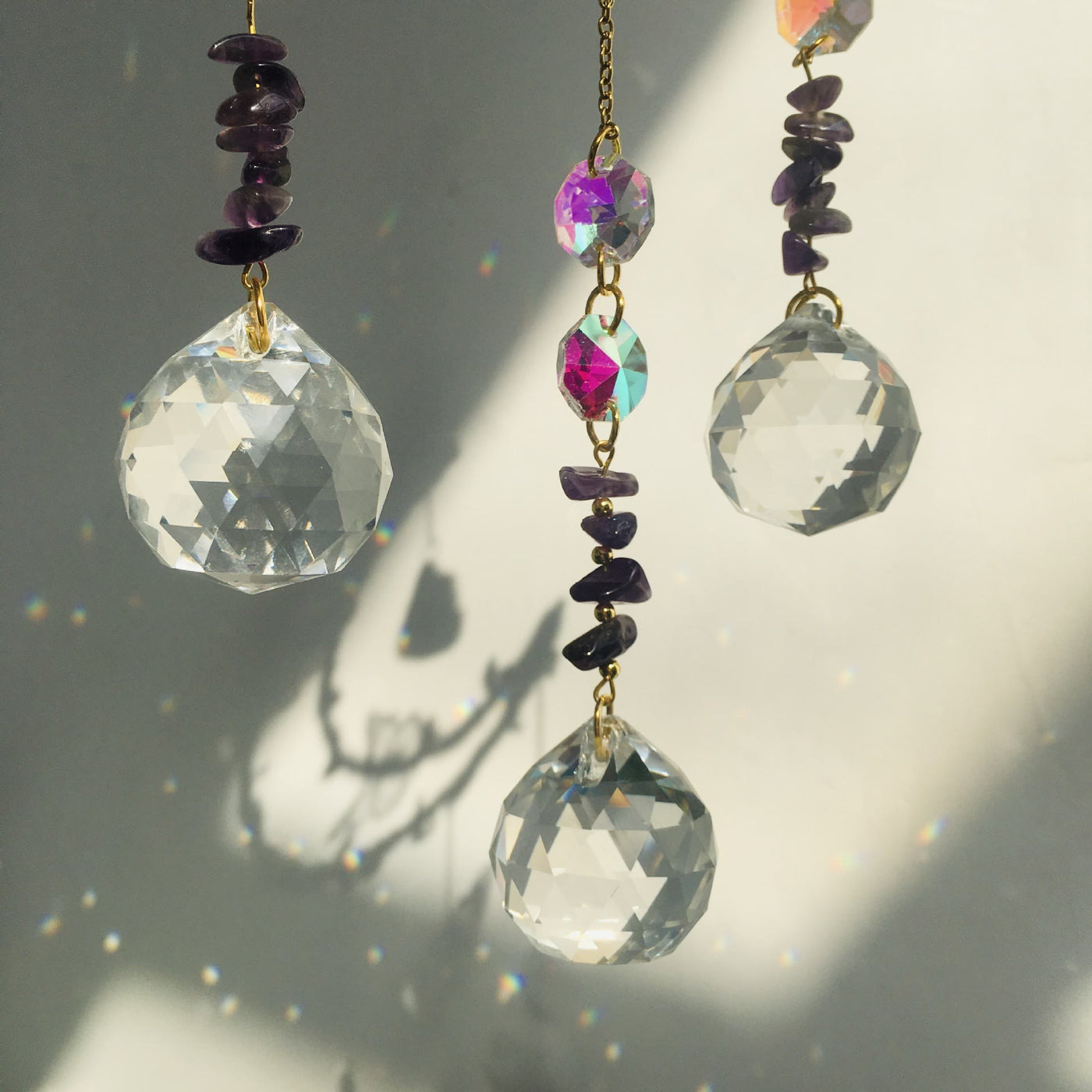 Olivenorma Natural Crystal Vine Moon Butterfly Wind Chime