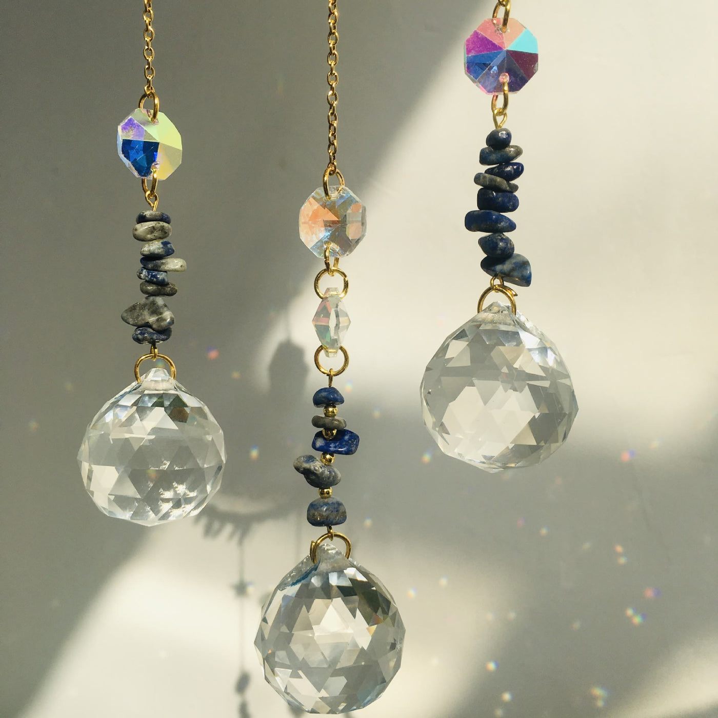 Olivenorma Natural Crystal Vine Moon Butterfly Wind Chime