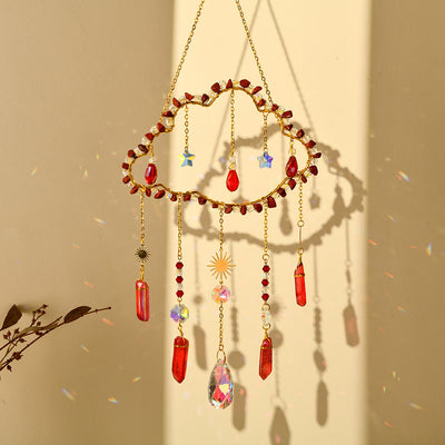 Olivenorma Amethyst Rose Quartz Gravel Cloud Wind Chime