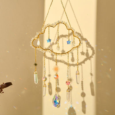 Olivenorma Amethyst Rose Quartz Gravel Cloud Wind Chime