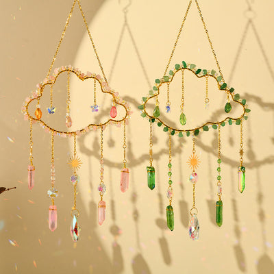 Olivenorma Amethyst Rose Quartz Gravel Cloud Wind Chime